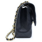 Chanel Quilted 30 Double Flap Chain Shoulder Bag Black — view 3