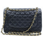 Chanel Quilted 30 Double Flap Chain Shoulder Bag Black — view 2