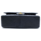 Chanel Quilted 30 Double Flap Chain Shoulder Bag Black — view 4