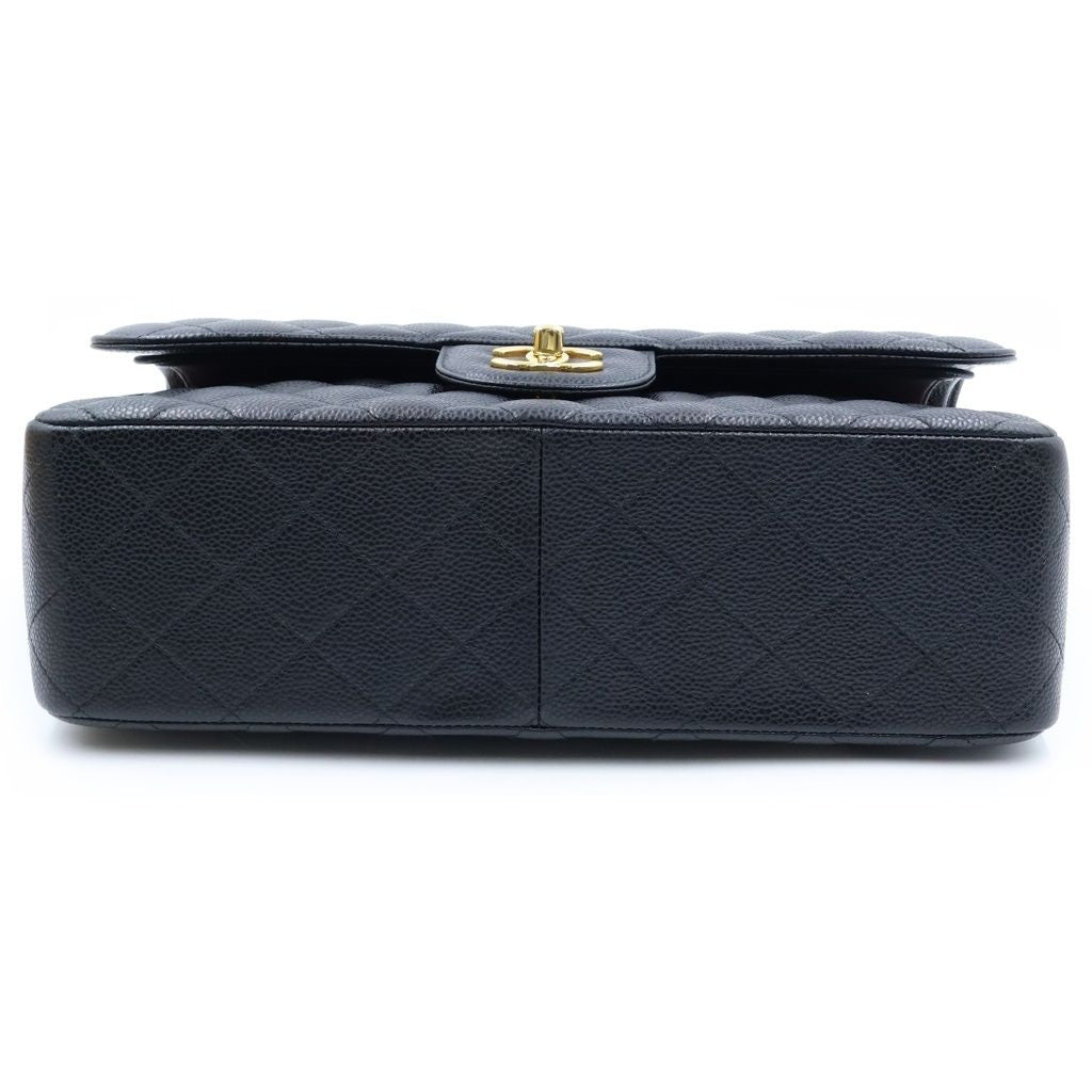 Chanel Quilted 30 Double Flap Chain Shoulder Bag Black — view 4