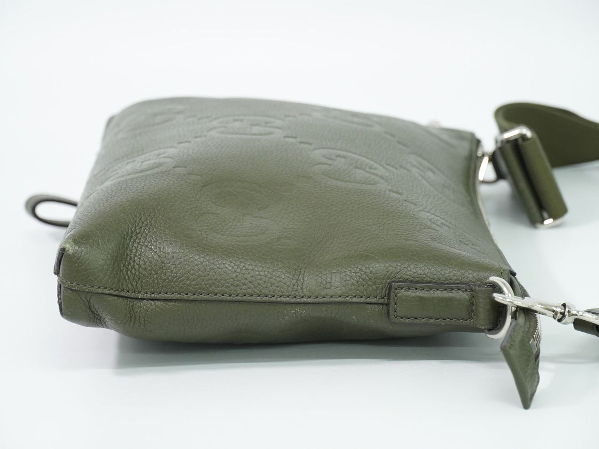 Gucci Jumbo GG Medium Messenger Bag Leather Khaki — view 4