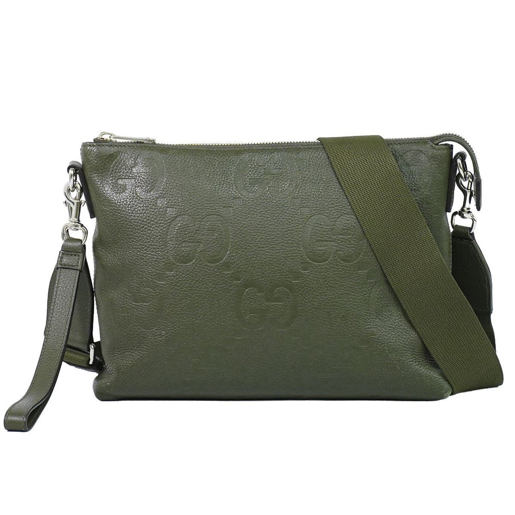 Gucci Jumbo GG Medium Messenger Bag Leather Khaki