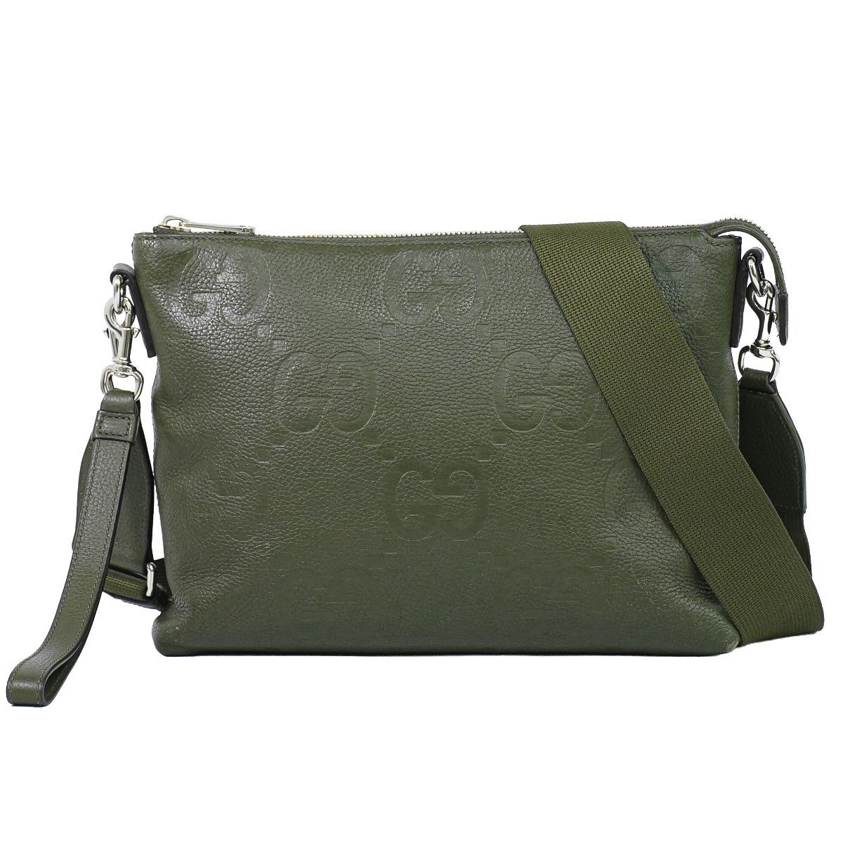 Gucci Jumbo GG Medium Messenger Bag Leather Khaki