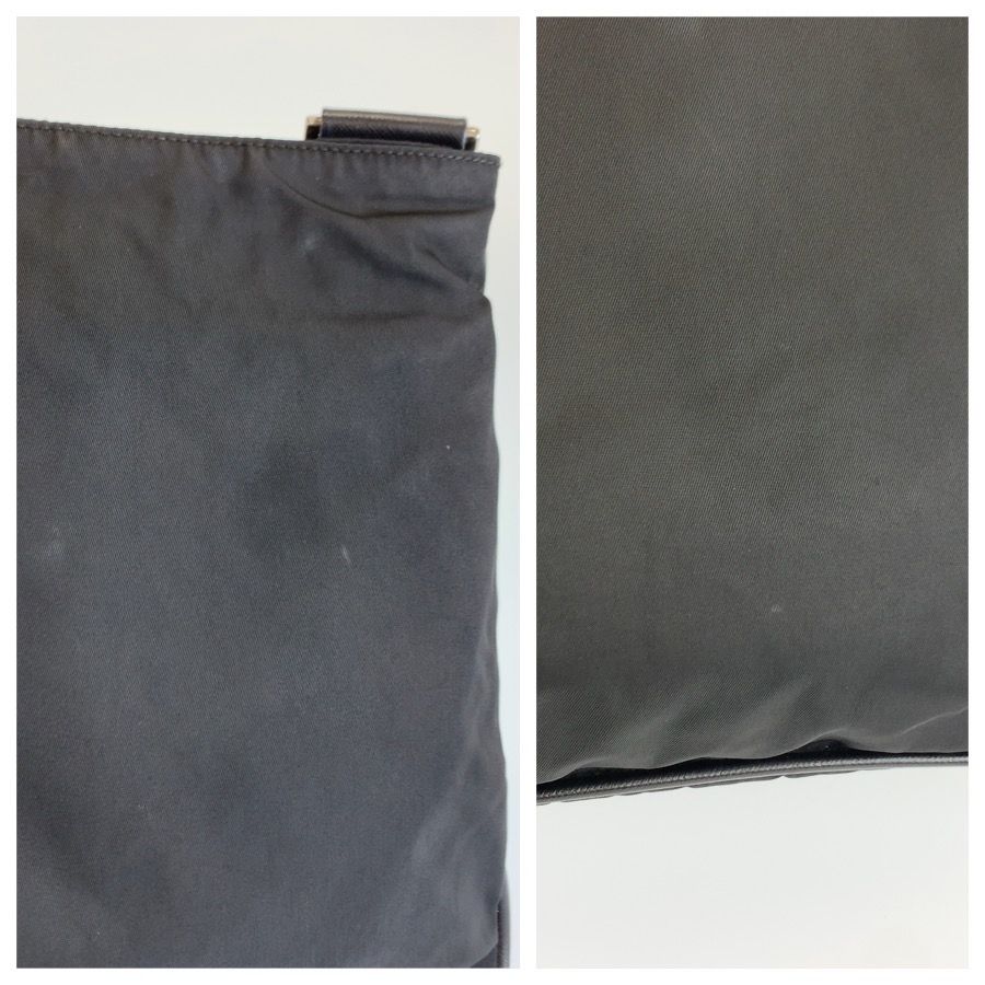Prada Tessuto Black Silver Nylon Shoulder Bag — view 5