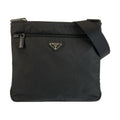 Prada Tessuto Black Silver Nylon Shoulder Bag