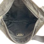 Prada Tessuto Black Silver Nylon Shoulder Bag — view 8
