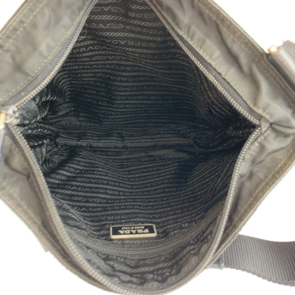Prada Tessuto Black Silver Nylon Shoulder Bag — view 8