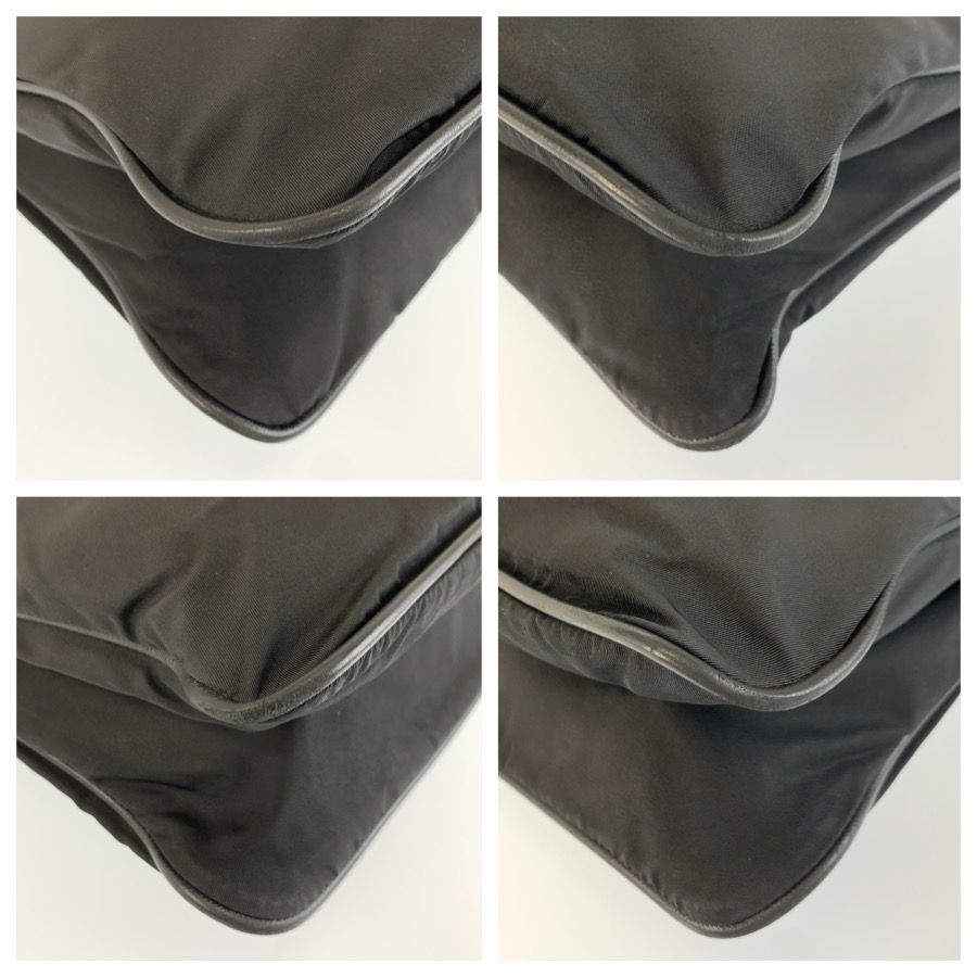 Prada Tessuto Black Silver Nylon Shoulder Bag — view 4
