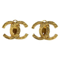 Chanel Vintage CC Logo Gold Plated Earrings