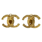 Chanel Vintage CC Logo Gold Plated Earrings