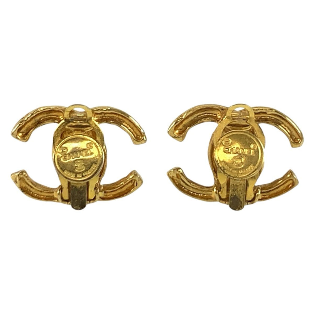 Chanel Vintage CC Logo Gold Plated Earrings — view 2