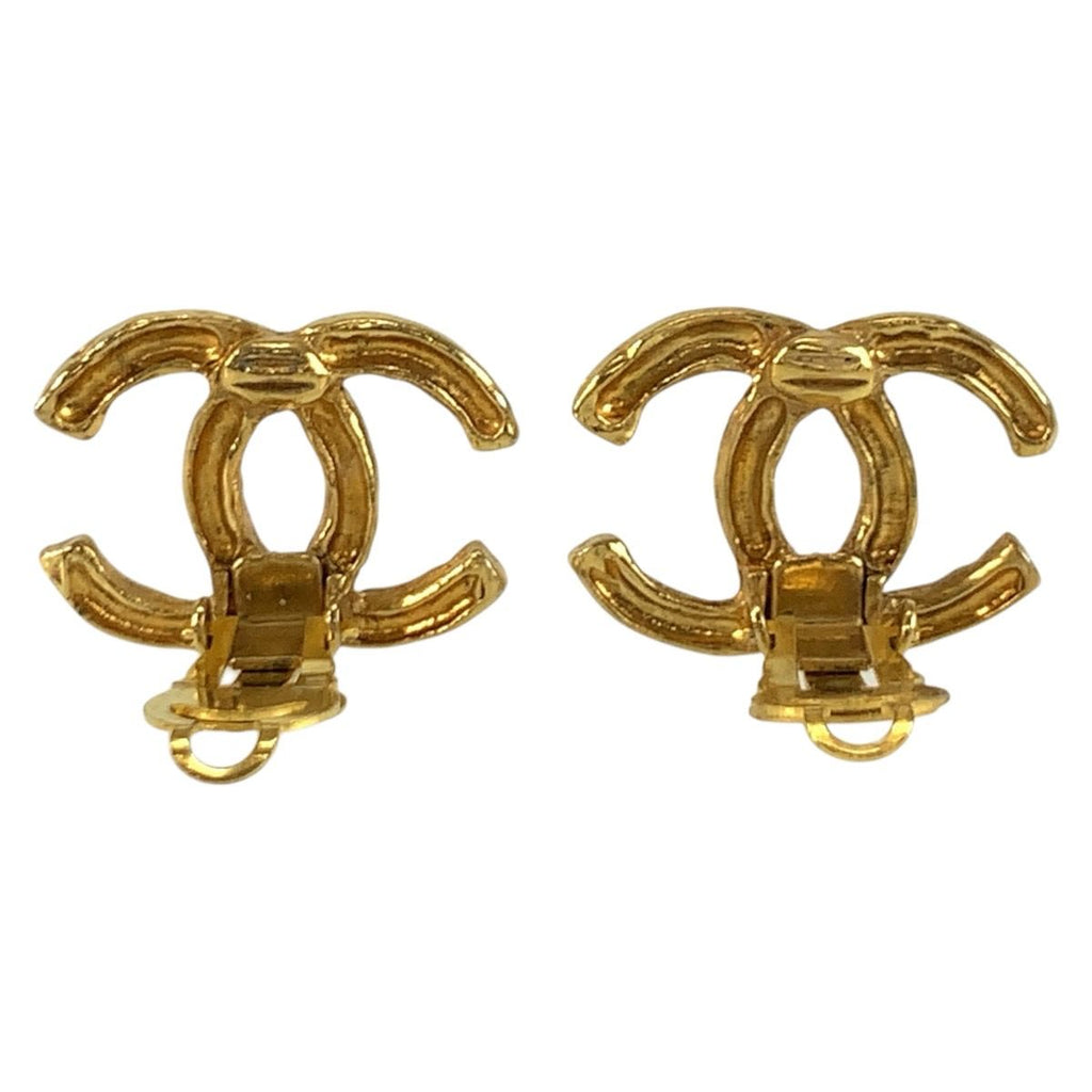 Chanel Vintage CC Logo Gold Plated Earrings — view 3