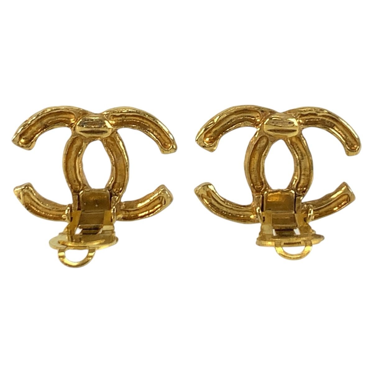 Chanel Vintage CC Logo Gold Plated Earrings — view 3