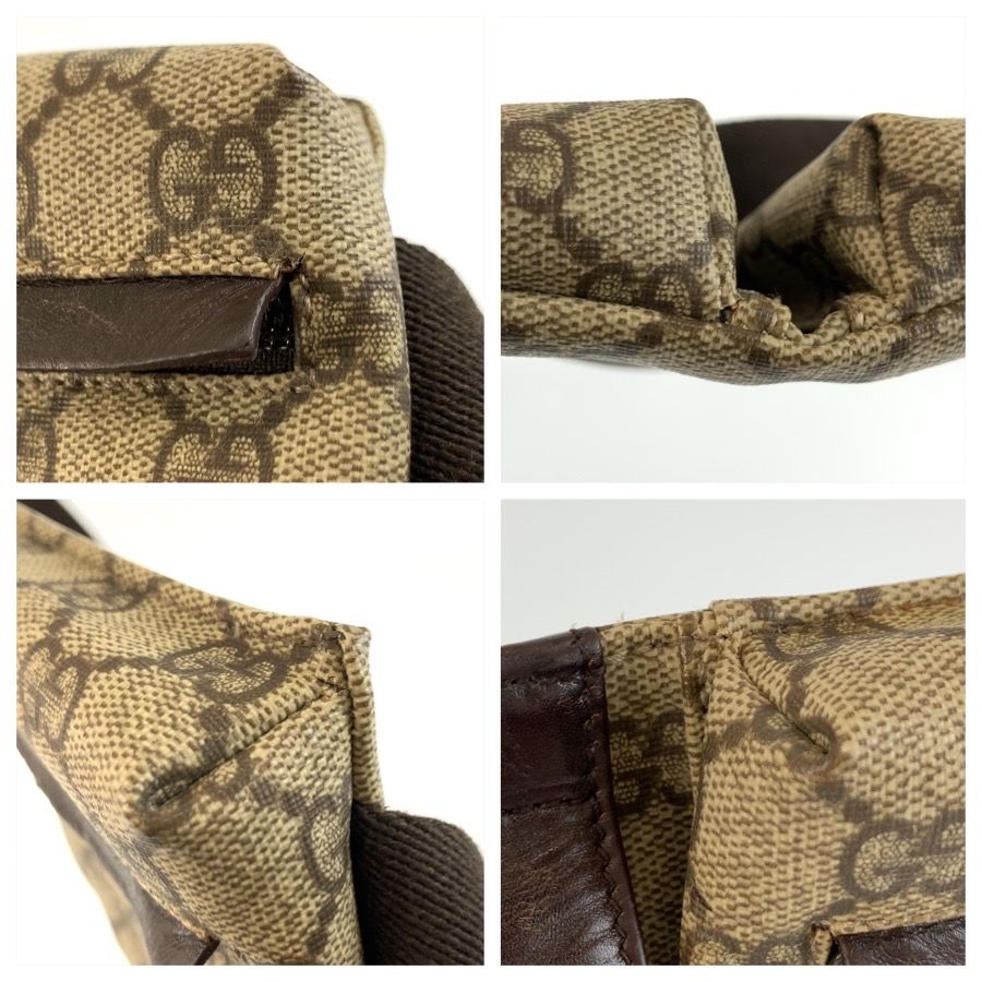 Gucci Brown Beige GG Supreme Canvas Leather Belt Bag Waist Pouch — view 6