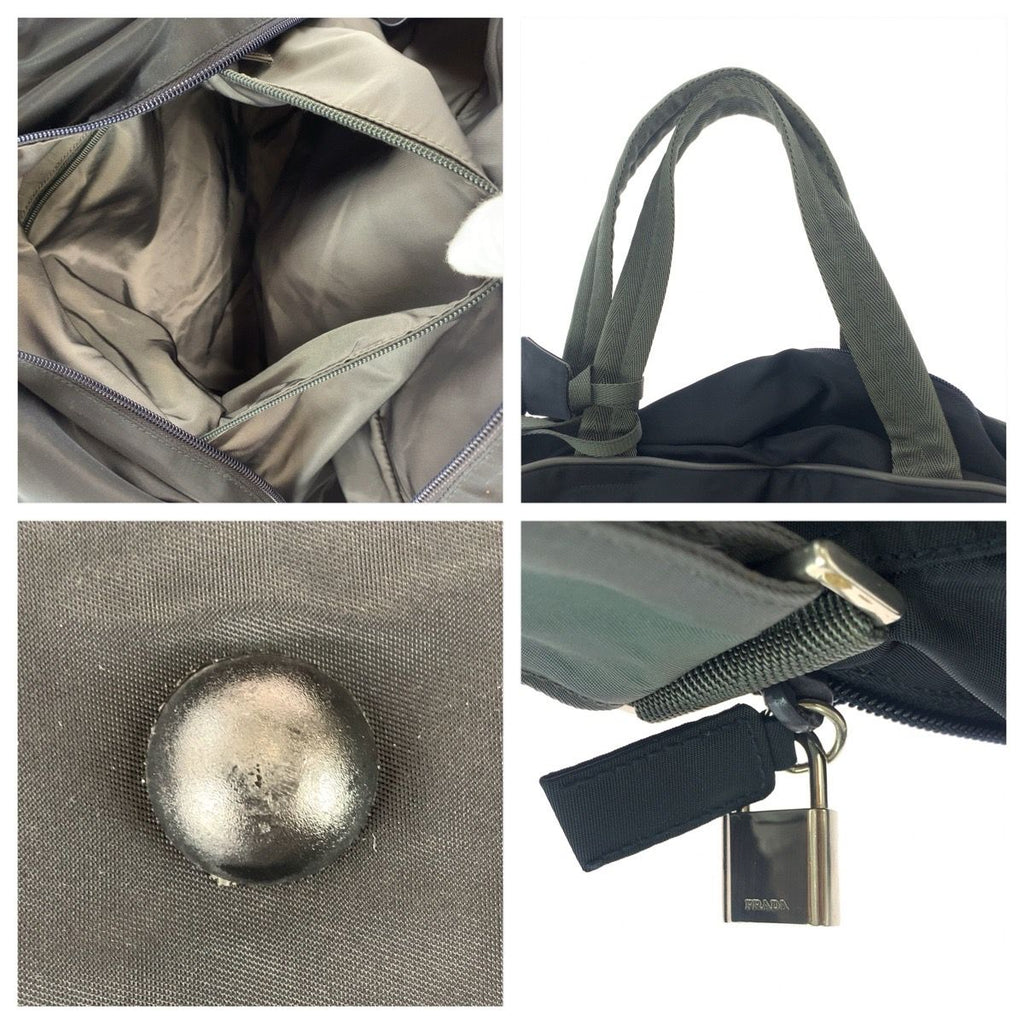 Prada Sports Black Silver Nylon Boston Bag — view 8