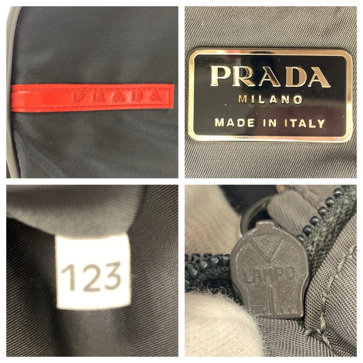 Prada Sports Black Silver Nylon Boston Bag — view 7