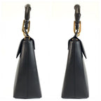 Gucci Vintage Bamboo Black Gold Leather 2-Way Shoulder Bag — view 8