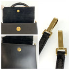Gucci Vintage Bamboo Black Gold Leather 2-Way Shoulder Bag — view 6