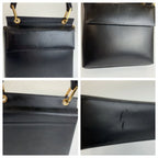 Gucci Vintage Bamboo Black Gold Leather 2-Way Shoulder Bag — view 5