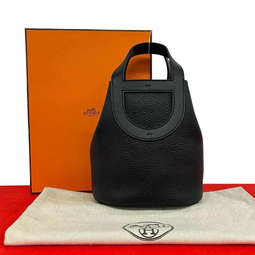 Hermes in the Loop 18 Taurillon Clemence Veau Handbag Black