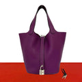 Hermes Picotin Lock PM Taurillon Clemence Handbag Mini Tote Anemone Purple