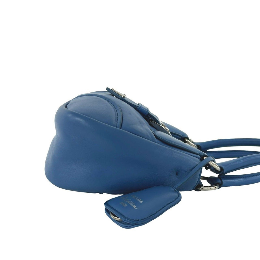 Prada Re Edition Triangle Logo Nappa Leather 2-Way Shoulder Bag Pochette Blue — view 6