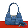 Prada Re Edition Triangle Logo Nappa Leather 2-Way Shoulder Bag Pochette Blue
