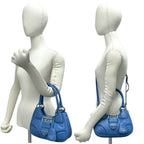 Prada Re Edition Triangle Logo Nappa Leather 2-Way Shoulder Bag Pochette Blue — view 2