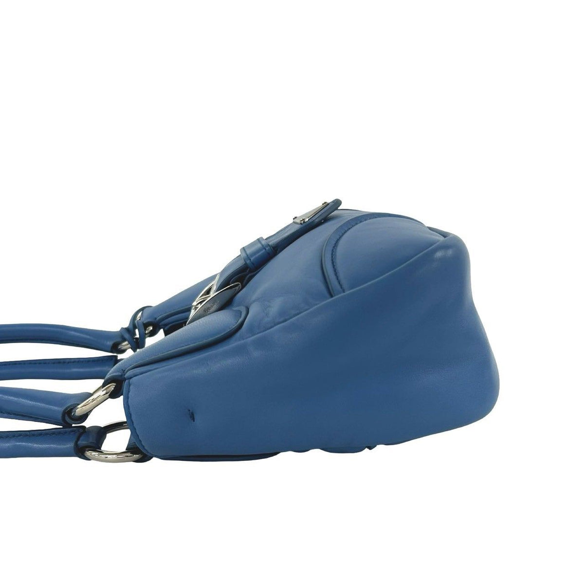 Prada Re Edition Triangle Logo Nappa Leather 2-Way Shoulder Bag Pochette Blue — view 5