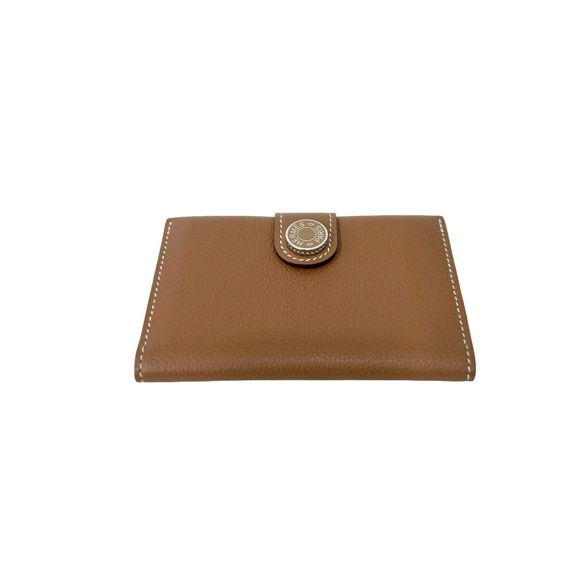 Hermes Evercolor Leather Card Case Compact Wallet Gold — view 6