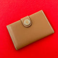 Hermes Evercolor Leather Card Case Compact Wallet Gold