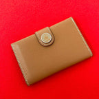 Hermes Evercolor Leather Card Case Compact Wallet Gold