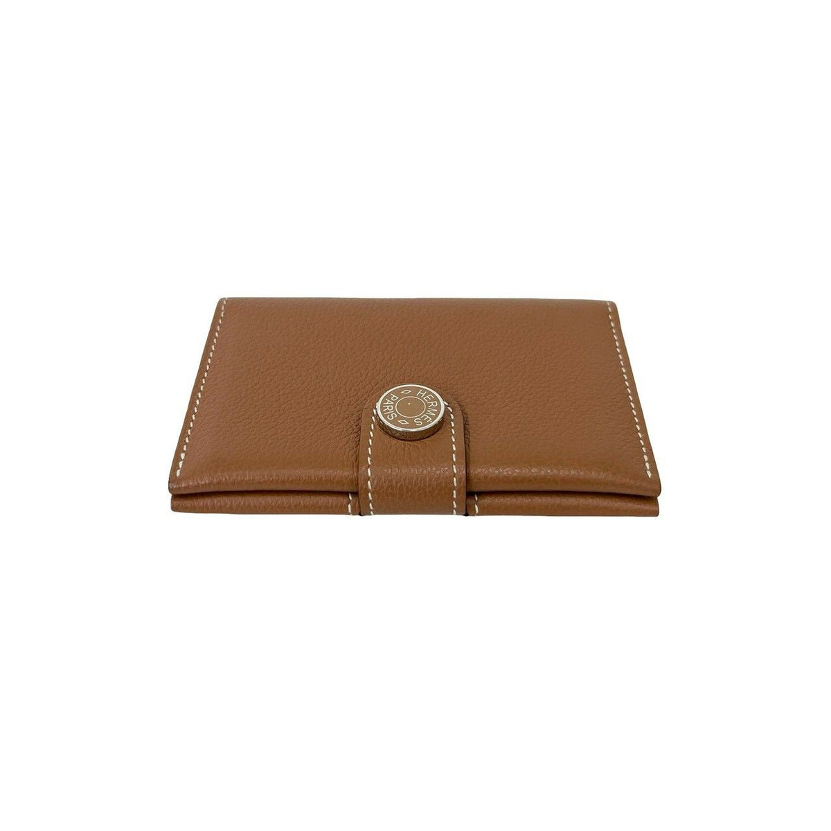 Hermes Evercolor Leather Card Case Compact Wallet Gold — view 3