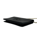 Gucci Soho Interlocking G Leather Chain Wallet on Shoulder Bag Black — view 8