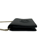 Gucci Soho Interlocking G Leather Chain Wallet on Shoulder Bag Black — view 5