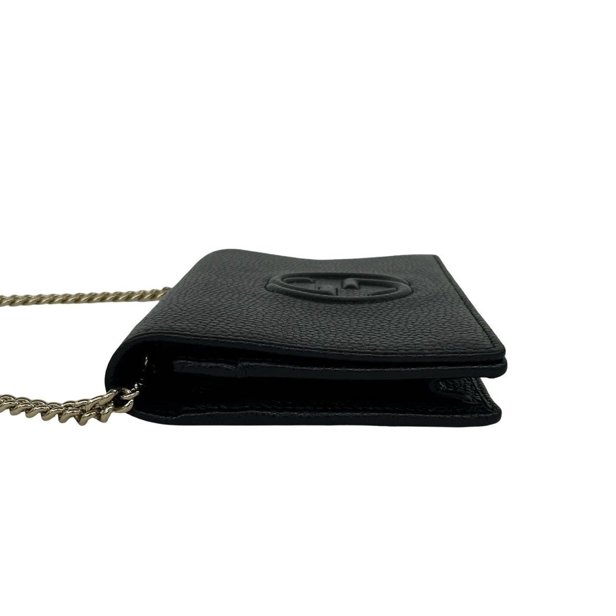 Gucci Soho Interlocking G Leather Chain Wallet on Shoulder Bag Black — view 5