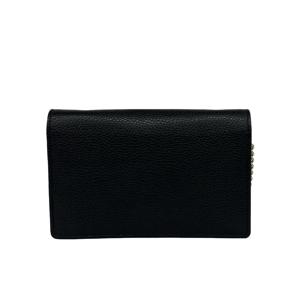 Gucci Soho Interlocking G Leather Chain Wallet on Shoulder Bag Black — view 3