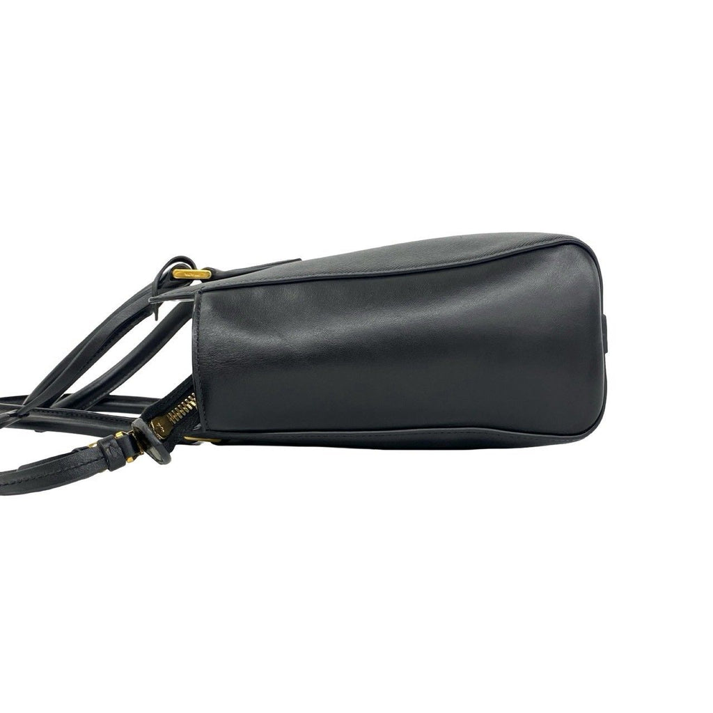 Prada Logo Leather 2-Way Shoulder Bag Mini Tote Black — view 5
