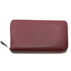 Hermes Azap Long Silk'in Bordeaux Red Silver Wallet — view 2
