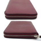 Hermes Azap Long Silk'in Bordeaux Red Silver Wallet — view 4