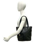 Celine Macadam Blason Triomphe Pattern Logo Leather Tote Shoulder Bag Brown — view 2