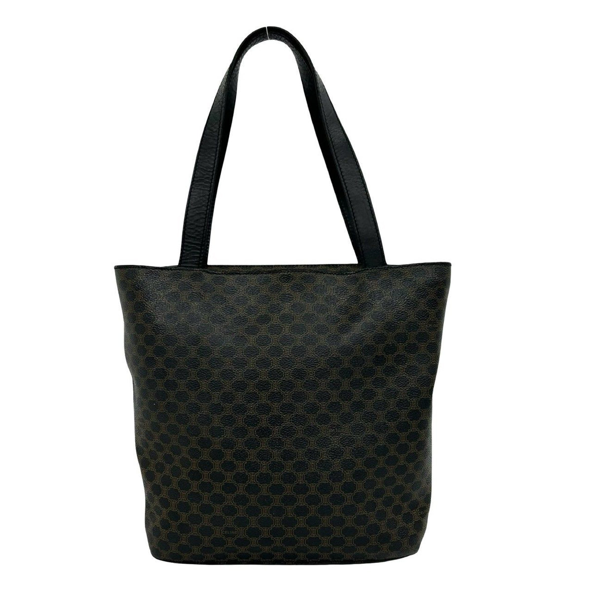 Celine Macadam Blason Triomphe Pattern Logo Leather Tote Shoulder Bag Brown — view 3