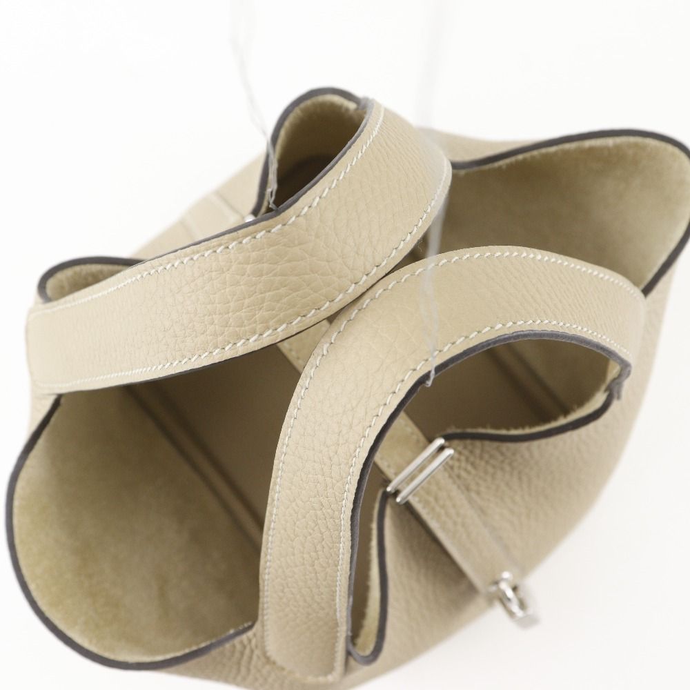 Hermes Picotin Lock 18 PM Taurillon Clemence Trench Beige Handbag — view 5