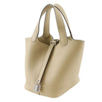 Hermes Picotin Lock 18 PM Taurillon Clemence Trench Beige Handbag — view 2