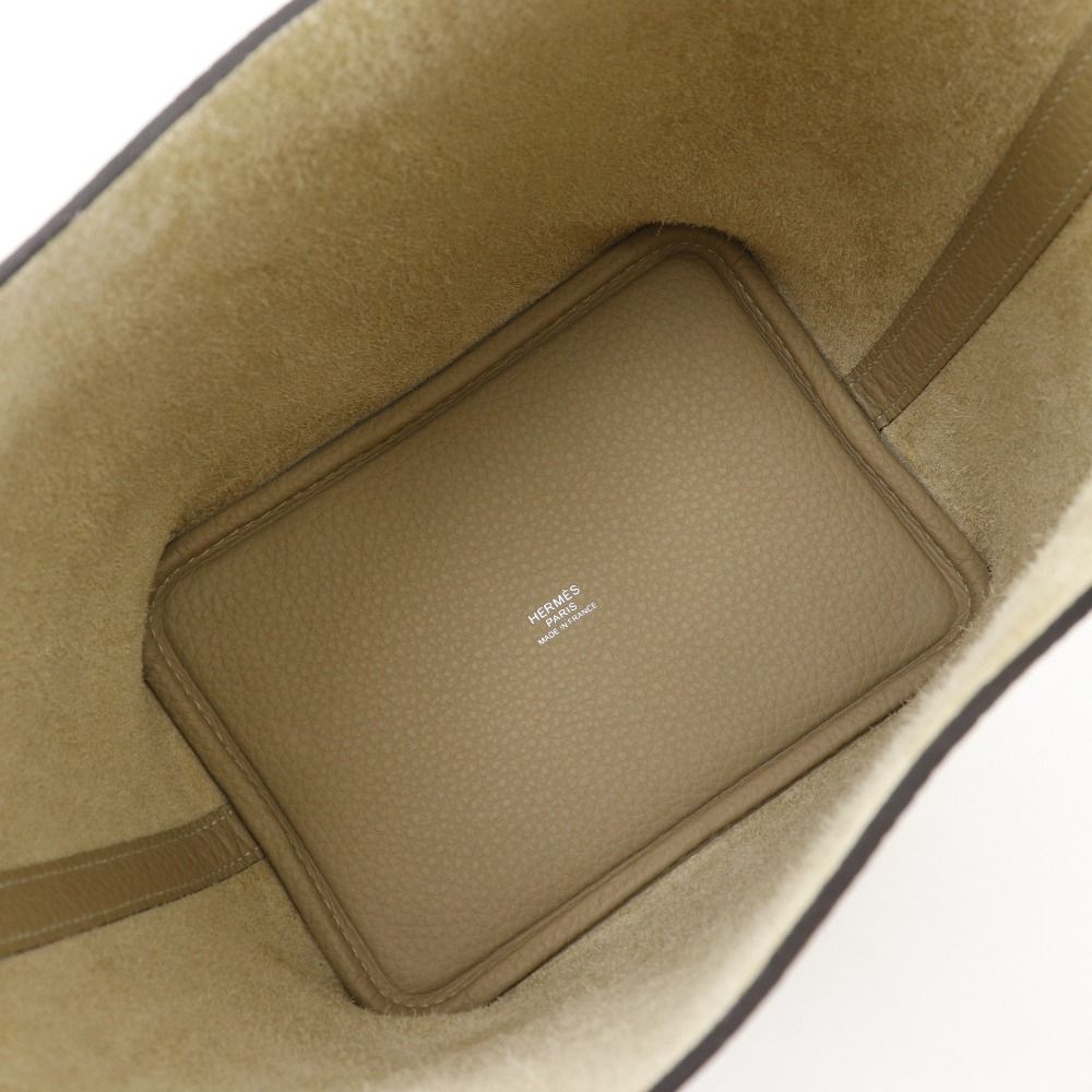 Hermes Picotin Lock 18 PM Taurillon Clemence Trench Beige Handbag — view 6