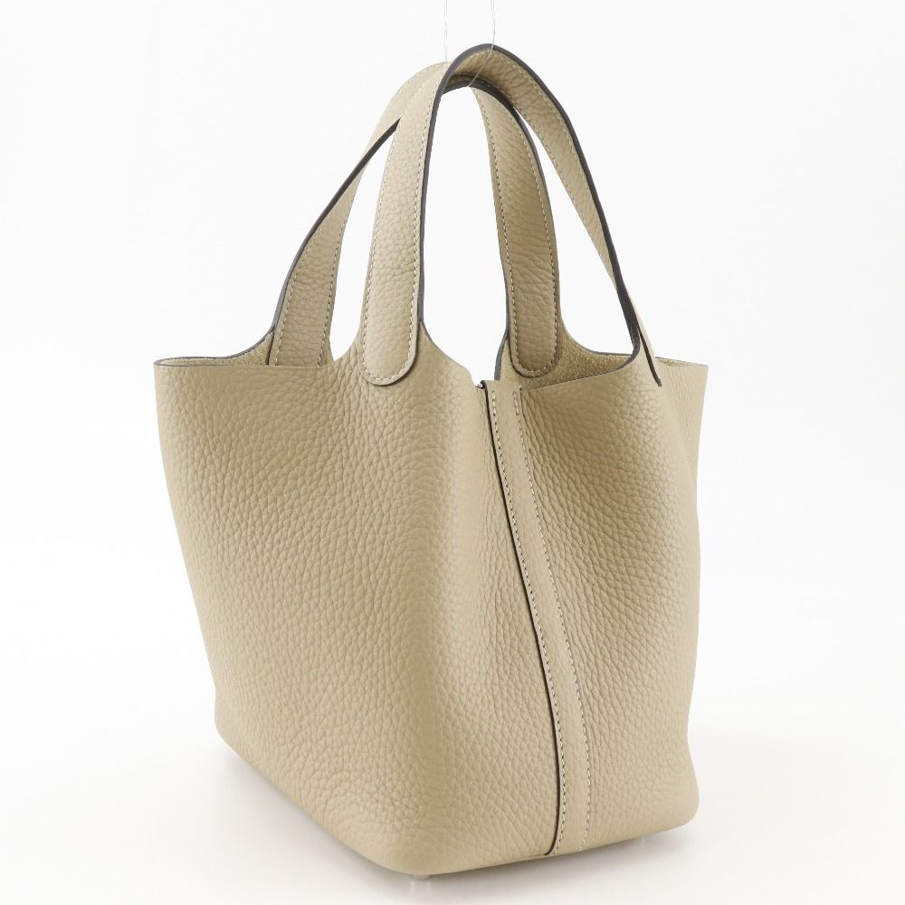 Hermes Picotin Lock 18 PM Taurillon Clemence Trench Beige Handbag — view 3