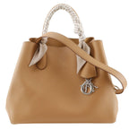 Dior Open Bar Medium 2-Way Shoulder Calfskin Beige Handbag