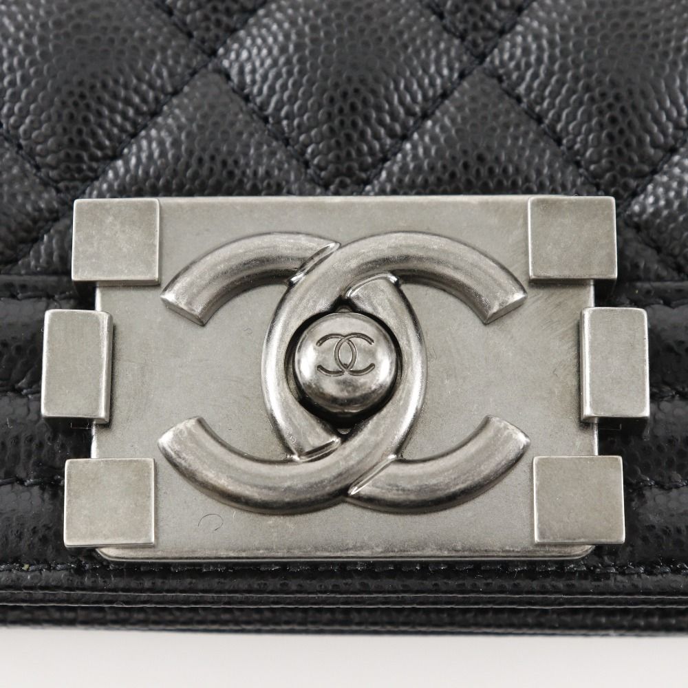 Chanel Boy Ibushi Caviar Leather Black Shoulder Bag — view 6