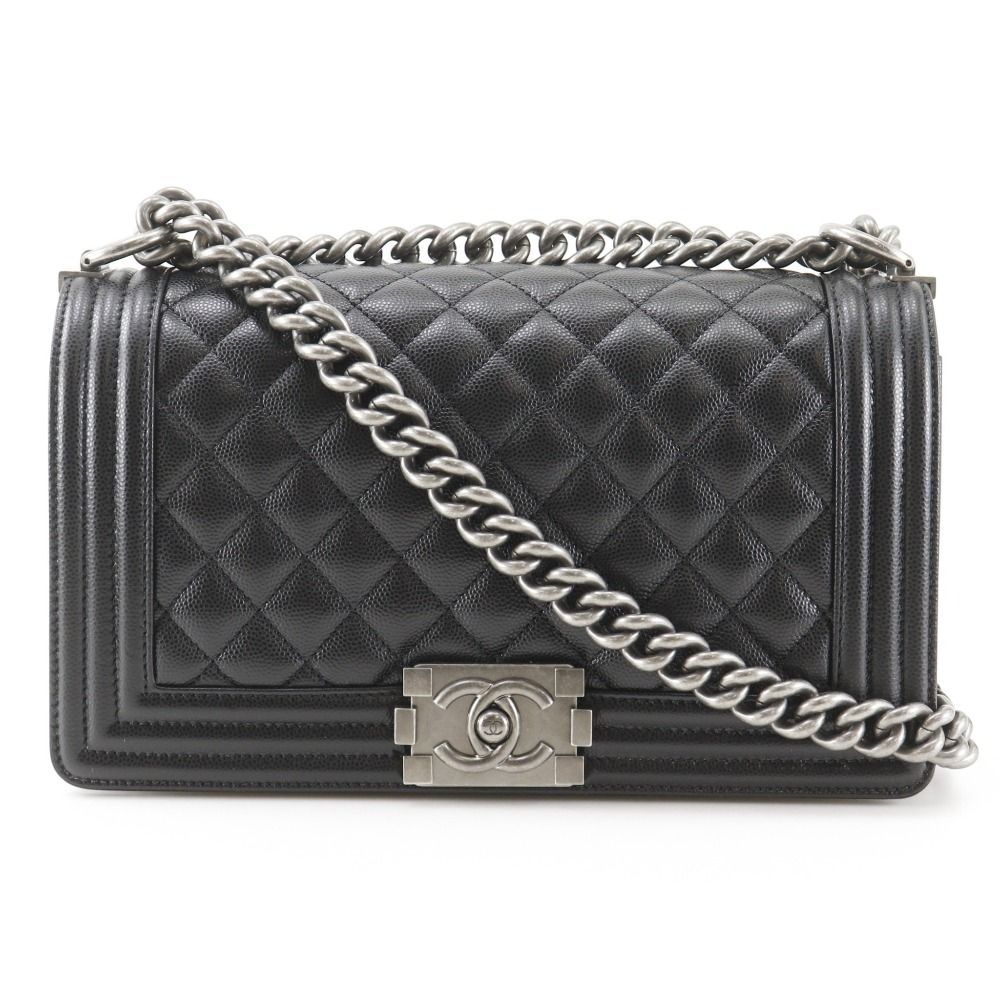 Chanel Boy Ibushi Caviar Leather Black Shoulder Bag