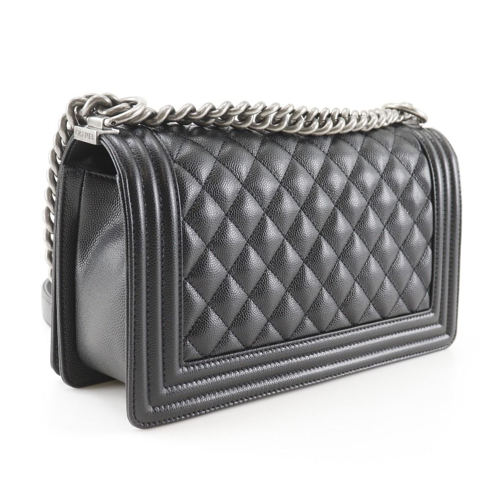 Chanel Boy Ibushi Caviar Leather Black Shoulder Bag — view 3